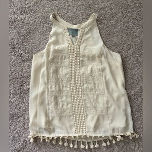 Cream crepe blouse size Large